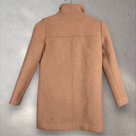 J. Crew Wool Blend Cocoon Coat Sandstone‎ Beige Stadium Cloth Sz 00 - Picture 5 of 6